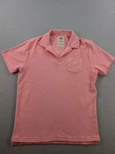 OAS Terry Cloth Polo Mens Large Pink Beach Soft Camp Cotton
