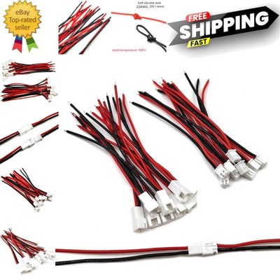 Durable 10 Pairs JST-XH 2.54mm Connector Kit with Versatile 10cm 22 AWG Wires