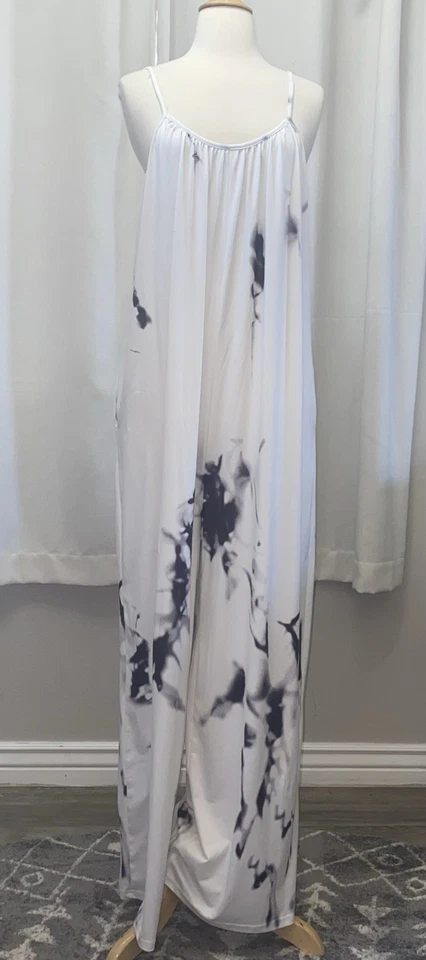 Macacão feminino BYLIA By Amazon tingido de gravata estampado solto perna larga tamanho XL - Imagem 3 de 4