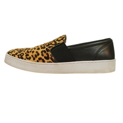 Vionic Demetra Slip On Sneakers Women 10 Brown Leopard Calf Hair Leather Comfort