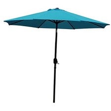 9' Patio Umbrella Outdoor Table Umbrella with 8 Sturdy Ribs Teal Blue