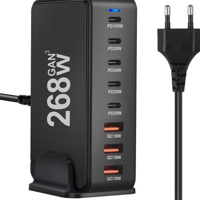 USB C Ladegerät 600W 8 Ports Mehrfachauflader PD 100W Quick Charge Handy