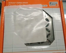 Schluter System Grate Drain 4" Brushed Stainless Steel Floral Kdif4grkebd5