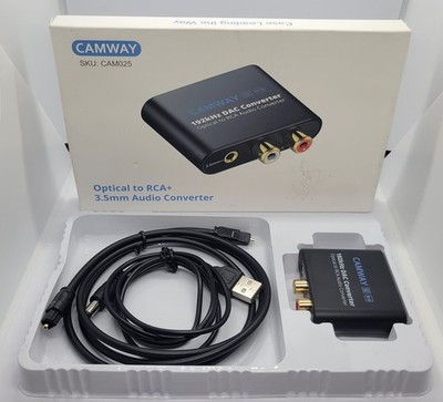 CAMWAY Digital to Analog Converter, 192kHz DAC Converter SPDIF to RCA,Optical...