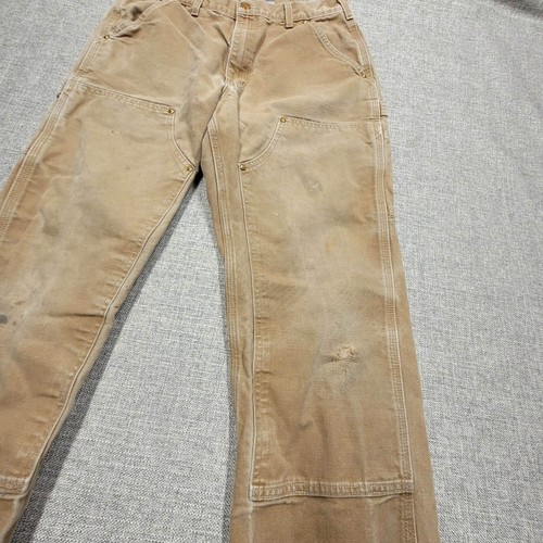 Vintage Carhartt B01 BRN Double Knee Pants USA 33x34 Brown Duck USA Thrashed by Carhartt, $62.99 - Photo 3
