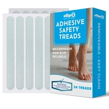 7.5" Bath Tub Shower Safety Adhesive Treads in Clear, 24 Pack