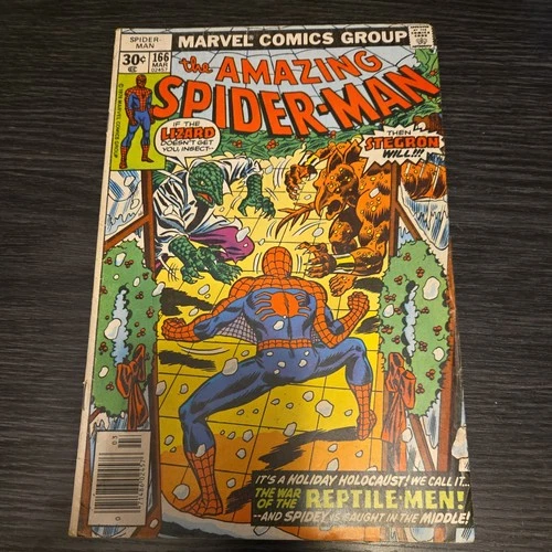 Amazing Spider-Man #166 Marvel 1977 Len Wein Lizard & Stegron Appearance