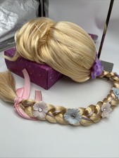 Disney Store Rapunzel Costume Wig Long Blonde Hair Girl Dress Up Tangled