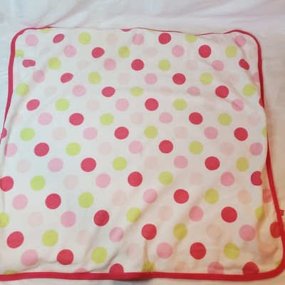 Carters Receiving Security Baby Blanket Pink Green Polka Dot