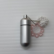 Cremation Ashes Keychain - Cremation Keepsake pink flowers and white heart