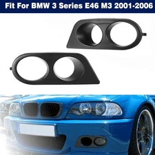 Pair Front Bumper Fog Light Lamp Cover Bezel For BMW 3 Series E46 M3 2001-2006
