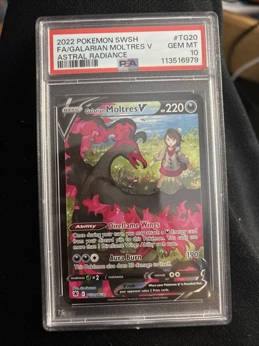 Pokémon TCG Galarian Moltres v Astral Radiance Holo Ultra  TG20/TG30 PSA 10