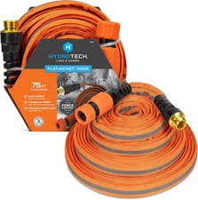 Hydrotech FLATJACKET Expandable Burst-Proof Garden Water Hose. 75 ft, 5/8".