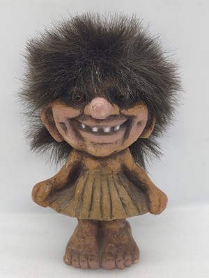 VTG 6'' Nyform Norway Girl Troll Doll Figurine Long Nose NO TAG