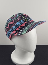 Vintage MAUI and Sons Hat Cap Snap Back Graphic GNARLY Black PINK Neon 90's