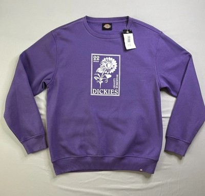 Dickies Sweatshirt Mens Medium Purple White Graphic Crewneck Pullover Skate NWT