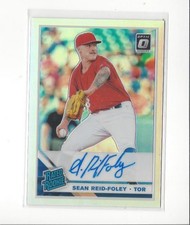 2019 Donruss Optic Rated Rookies Holo Prizm Sean Reid-Foley AUTOGRAPH Blue Jays