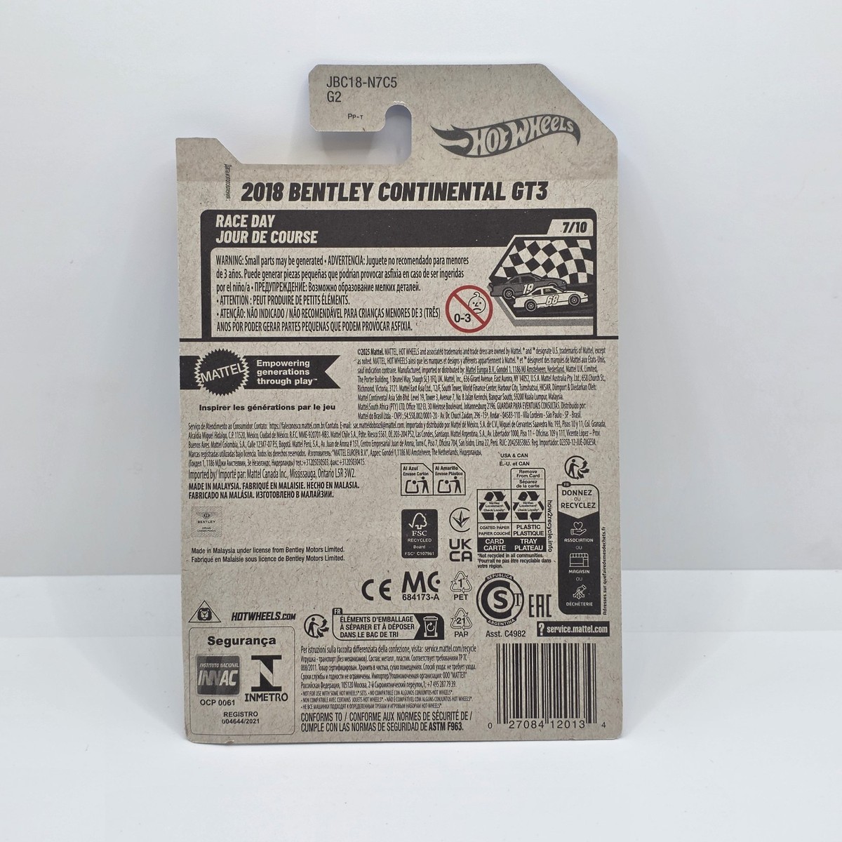 NEW Hot Wheels 2018 Bentley Continental GT3 Mainline 2025 Q CASE