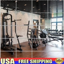 Self Adhesive Mirror Sheets 20pcs Non Glass PET Reflective Surface Wall Decor US