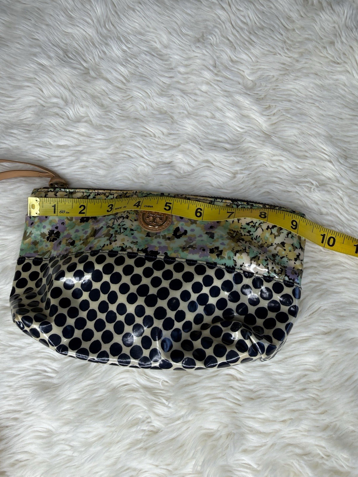 Tory Burch Brigitte Cosmetic Case Floral Polka Dot Make up Bag Toiletries Travel thumbnail 10