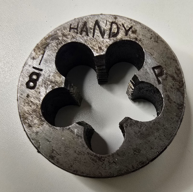 ​Vintage Handy 1/8" P Pipe Threading Round Die Machinist Tool Patina