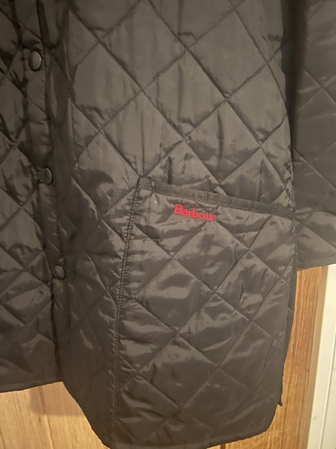Barbour Liddesdale Jacket Quilted Country Coat Mens Size M Black Red Lining VGC - Picture 3 of 12