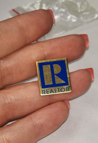 Vintage Small Realtor® Logo Branded Lapel Pin Blue/Gold - Picture 3 of 7
