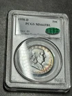 1958 D Franklin Silver Half Dollar PCGS CAC MS66 FBL Stunning Toned Coin (3629)