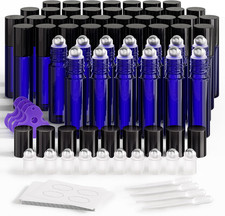 Essential Oil Roller Bottles 48 Pack 10Ml Cobalt Blue Glass Empty Bottles with S