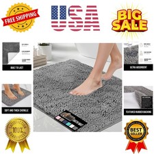 Bath Rug Mat 30x20, Thick Soft Absorbent Chenille, Quick Dry Microfiber Mats,...