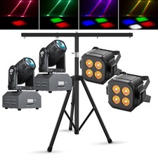 2pcs 150W Moving Head Lights Gobo LED Par Effect Bar Stage Lighting DMX W/ Stand