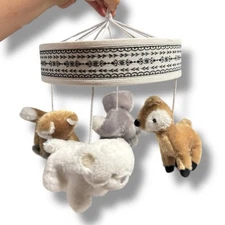 Bailey Baby Crib Mobile Woodland Creatures Grey Brown WP113Q