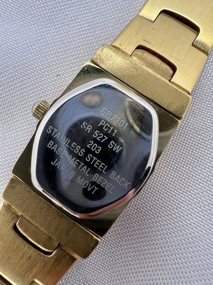 Vintage Gruen Gold Tone Peekaboo Quartz Movement Watch 6\