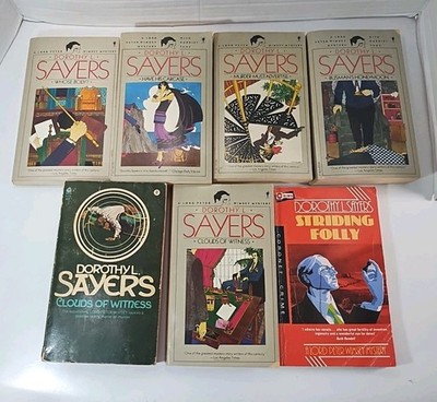 Dorothy L. Sayers Lot Of 7 Vintage Paperback Books ~ Lord Peter Wimsey Mystery 