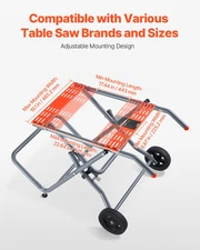 Portable Table Saw Stand with Wheels 350 lbs Load Capacity Rolling Foldable
