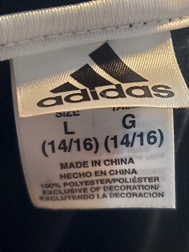 Adidas Youth Large 14/16 Black 3-Stripe Zip Up Track Jacket EUC - Picture 5 of 5