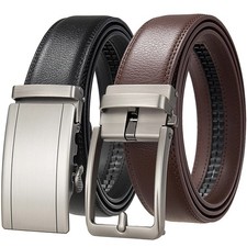 Designer Automatic Buckle PU Leather Men Belt Luxury 3.5cm Black Brown