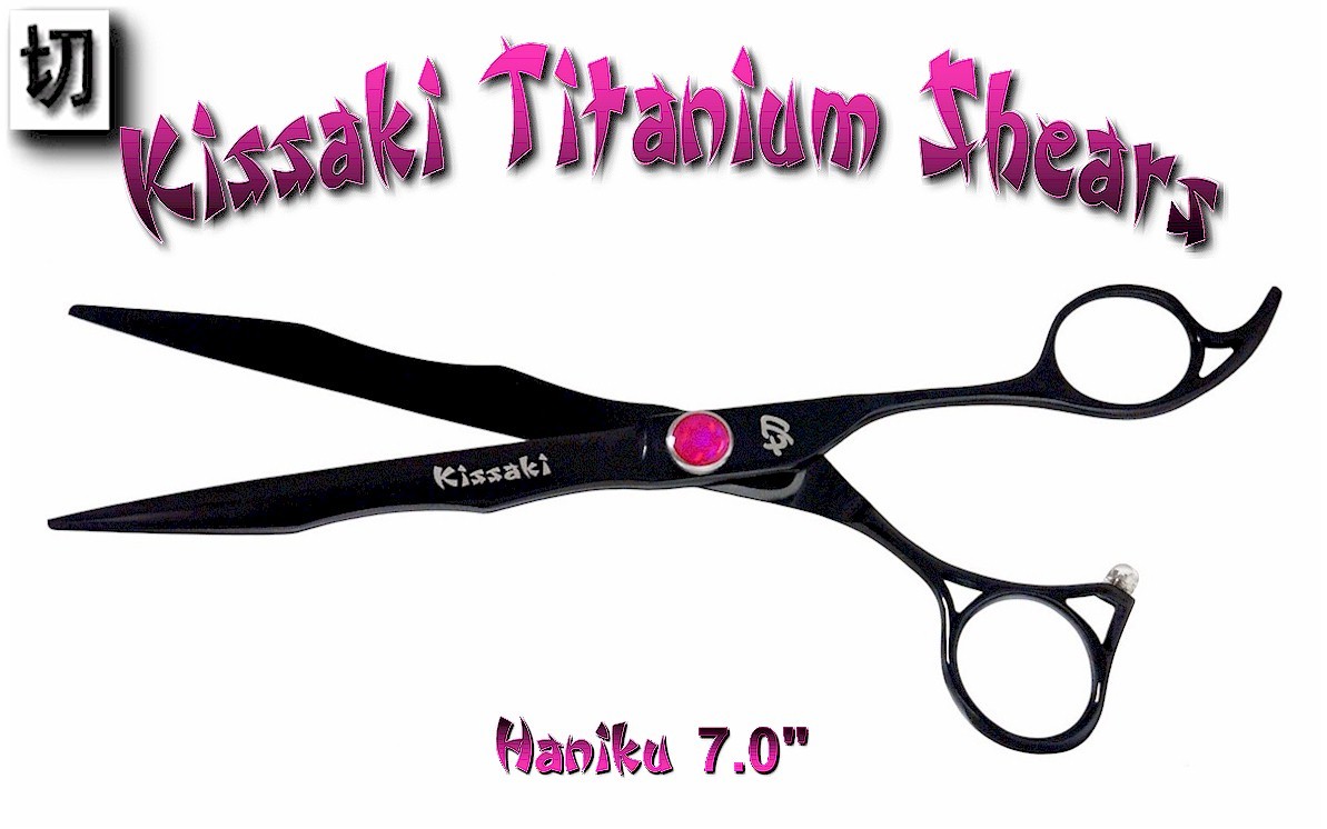 Kissaki Pro 7.0" Haniku Black Titanium Salon Hair Shears Hair Cutting