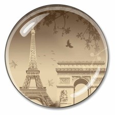 Eiffel Tower, Arc de Triomphe French Crystal Paperweight