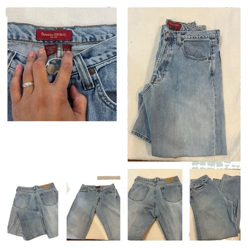 Vintage 90s Banana Republic Womens 8 Faded Denim Jean Shorts Jorts