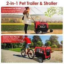 Dog Bicycle Trailer Bike Carrier Cat Stroller Jogging Wagon Small Medium Dogs