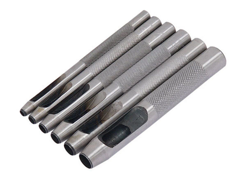 6pc Quality Hollow Hole Leather Gasket Punch Set Leathercraft