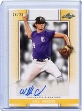 2019 Leaf Perfect Game Showcase Autographs Yellow Will Sanders Auto 24/25