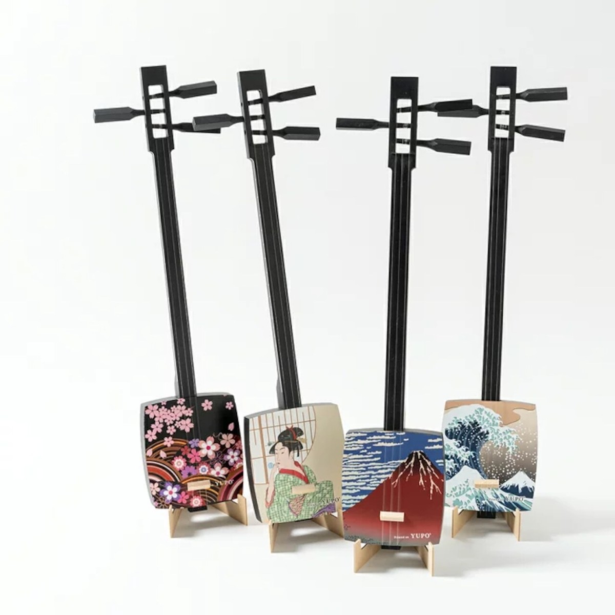 Shamisen Giapponese Sangenshi Kikuoka – Cipresso Hinoki Rosso Con Plettro E Supporto - Foto 2