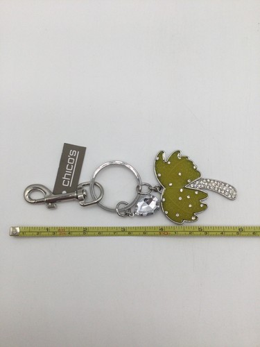 Chico's Key Chain “ Palm Tree “ Silver Tone & Crystal NEW - Picture 2 of 2