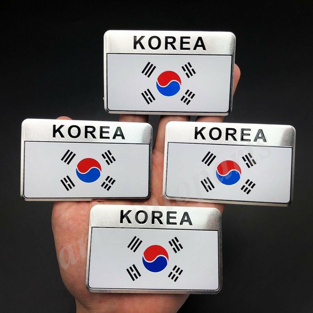 4x Korea Korean Flag Car Trunk Emblem Badge Motorcycle Sticker Decals