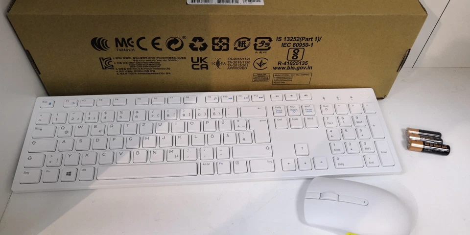 Dell KM636 Wlan Tastatur und Maus Set Weiß KM636-WH-GER Kabellos Deutsch NEU - Bild 2 von 4
