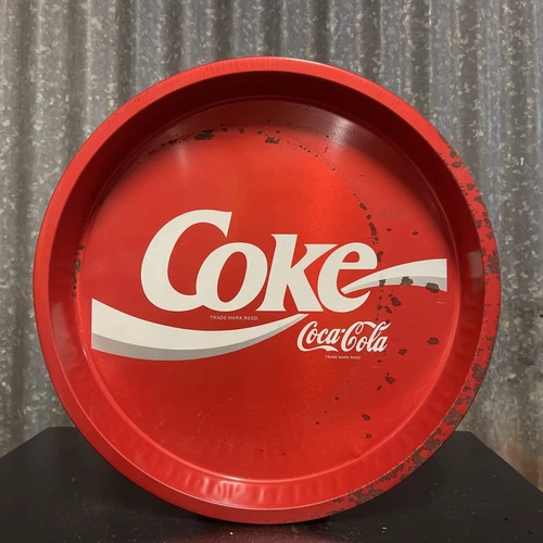 Vintage 1980’s Drink Coca Cola Coke Advertising Tin Serving Tray Mancave