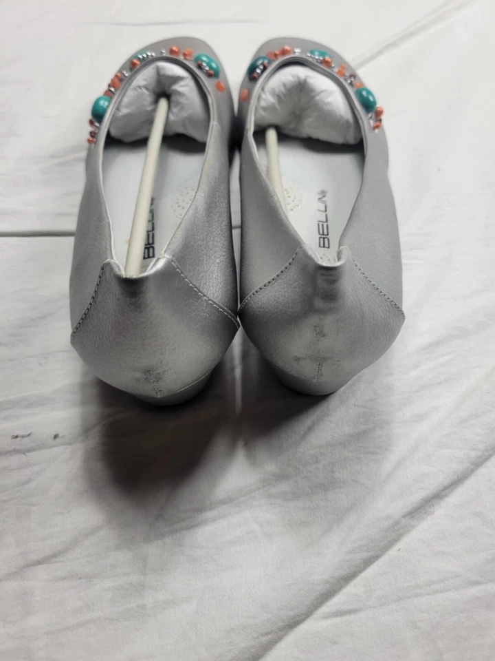 Tacón de cuña pequeño Bellini Silver Orianna para mujer talla 9W con cuentas Foto 3 de 4