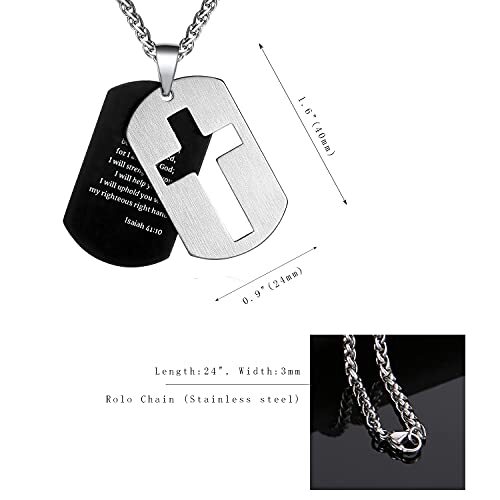 P.Blake Dog Tags Cross Necklace for Men Stainless Steel Cross Assorted Styles - Picture 6 of 127